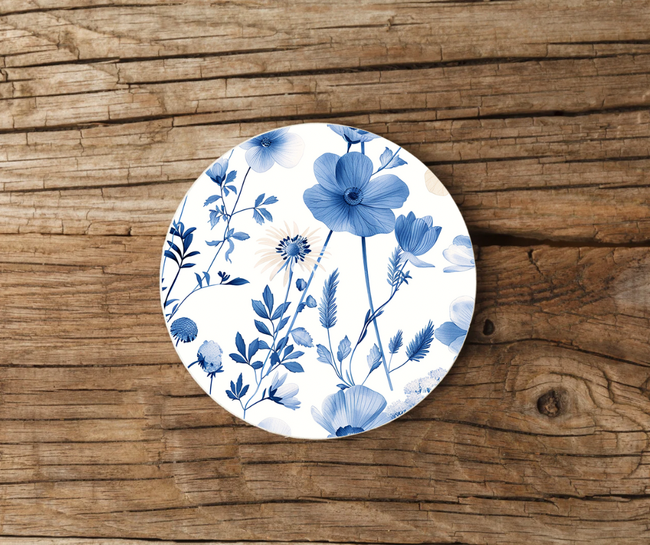 BLUE MEADOW FLOWERS COASTER