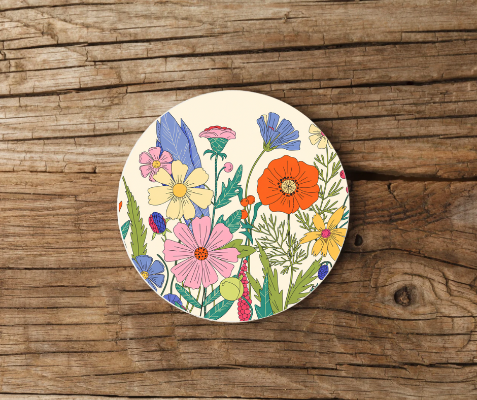 CARTOON WILDFLOWER COASTER