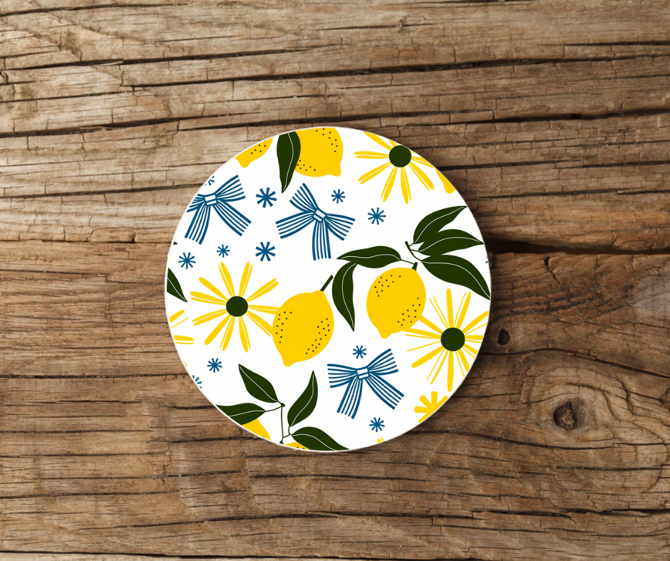 LEMON AND BOW COASTER