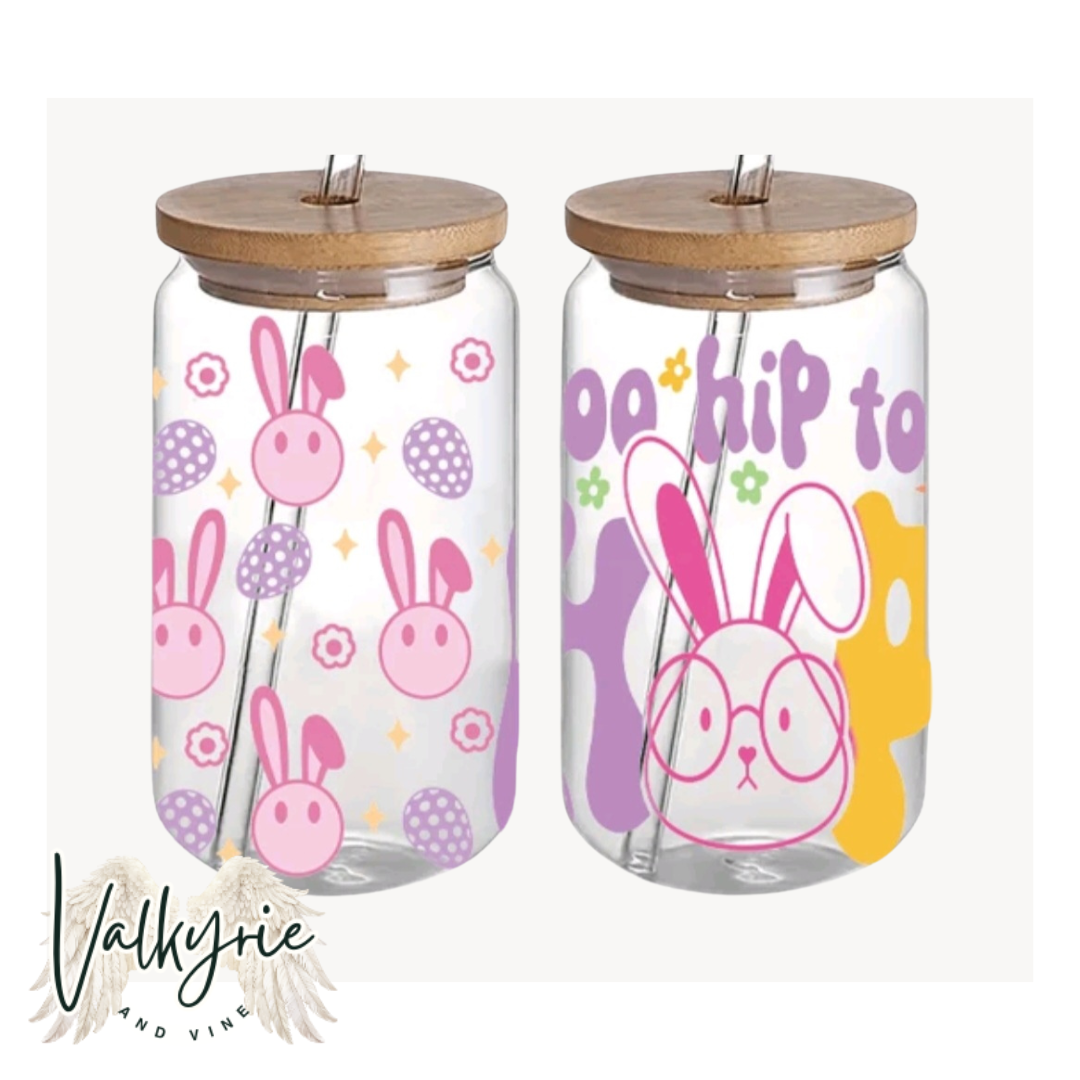 TOO HIP TO HOP EASTER GLASS LIBBEY CAN