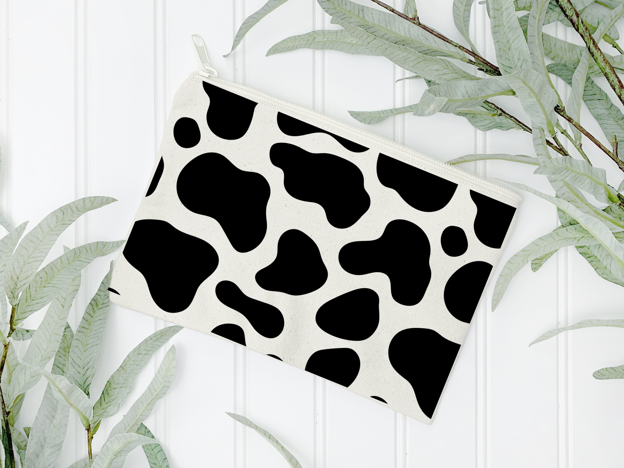 COW PRINT CANVAS MULTIPURPOSE BAG