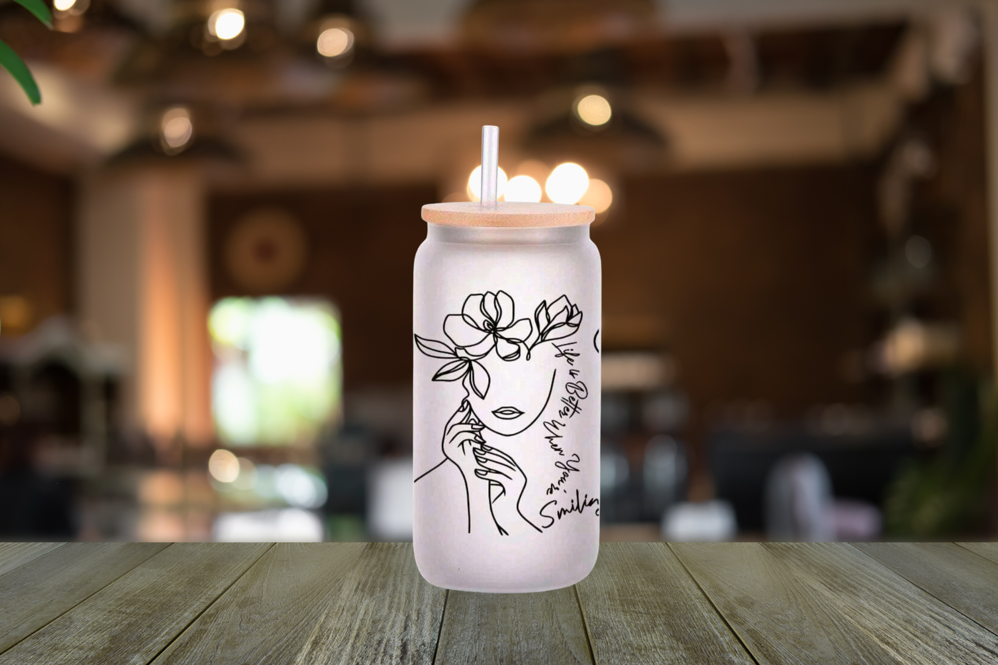 LIFE IS BETTER WHEN YOU'RE SMILING GLASS LIBBEY CAN