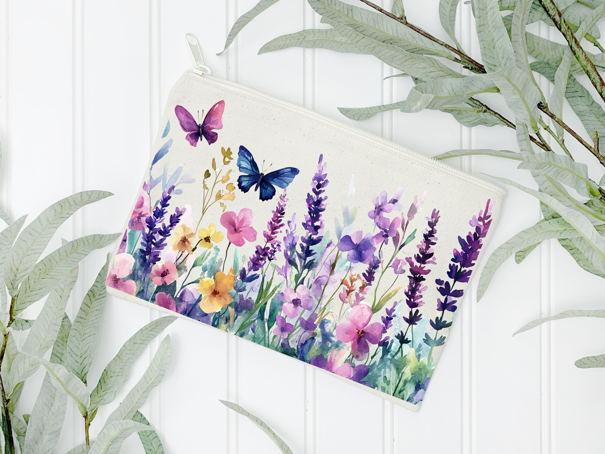 FLOWER AND BUTTERFLY CANVAS MULTIPURPOSE BAG