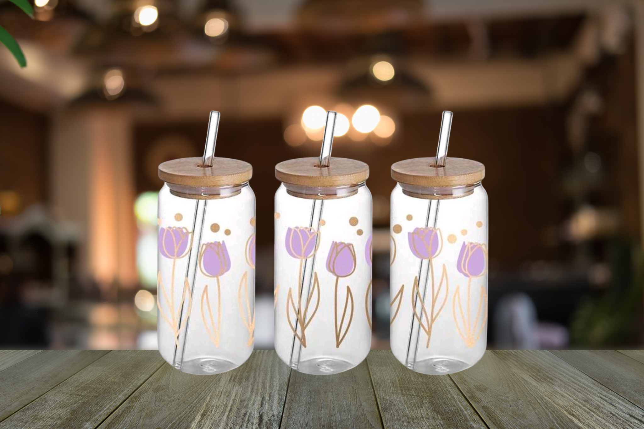 TULIPS GLASS LIBBEY CAN