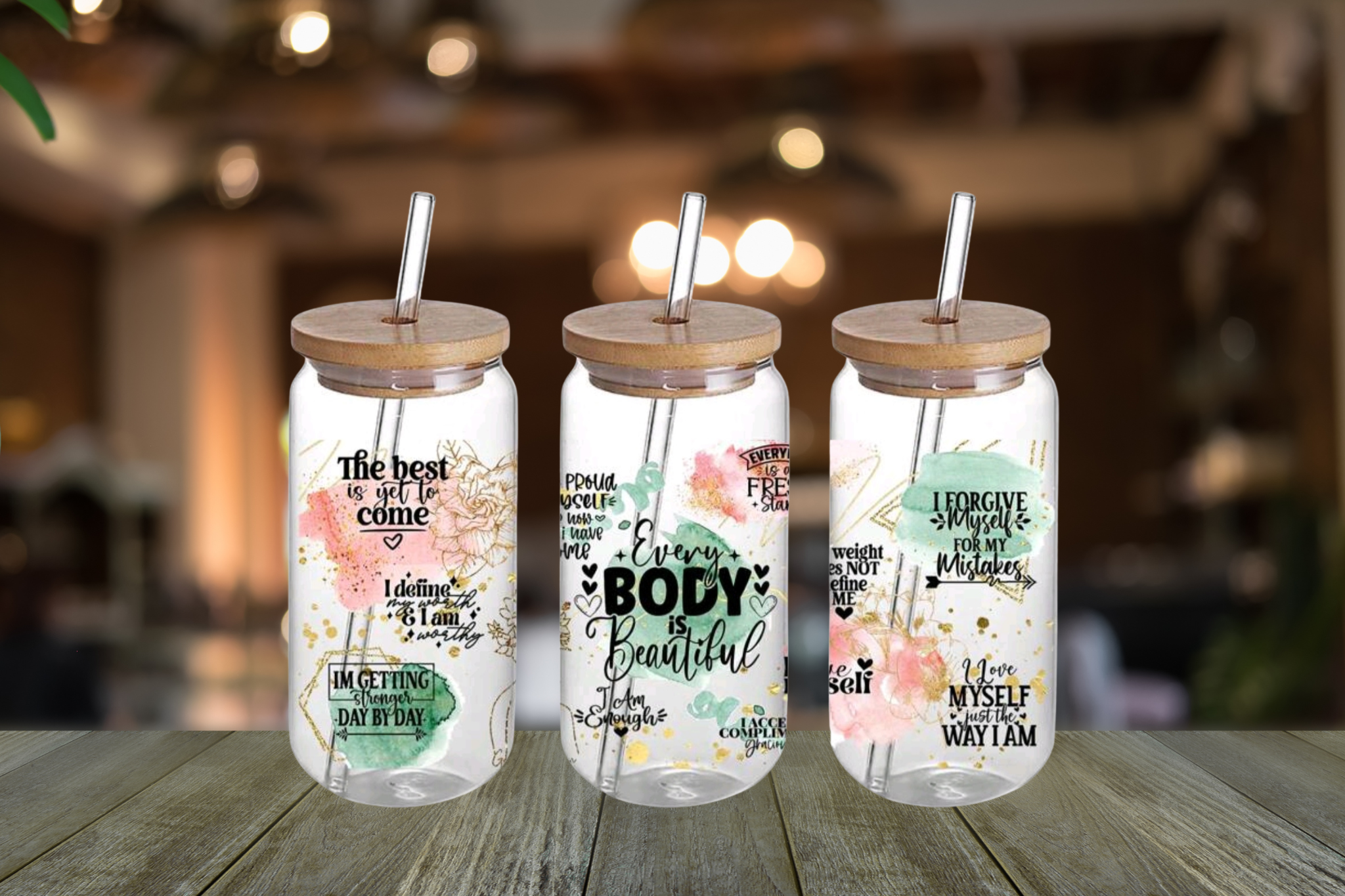 EVERY BODY IS BEAUTIFUL GLASS LIBBEY CAN