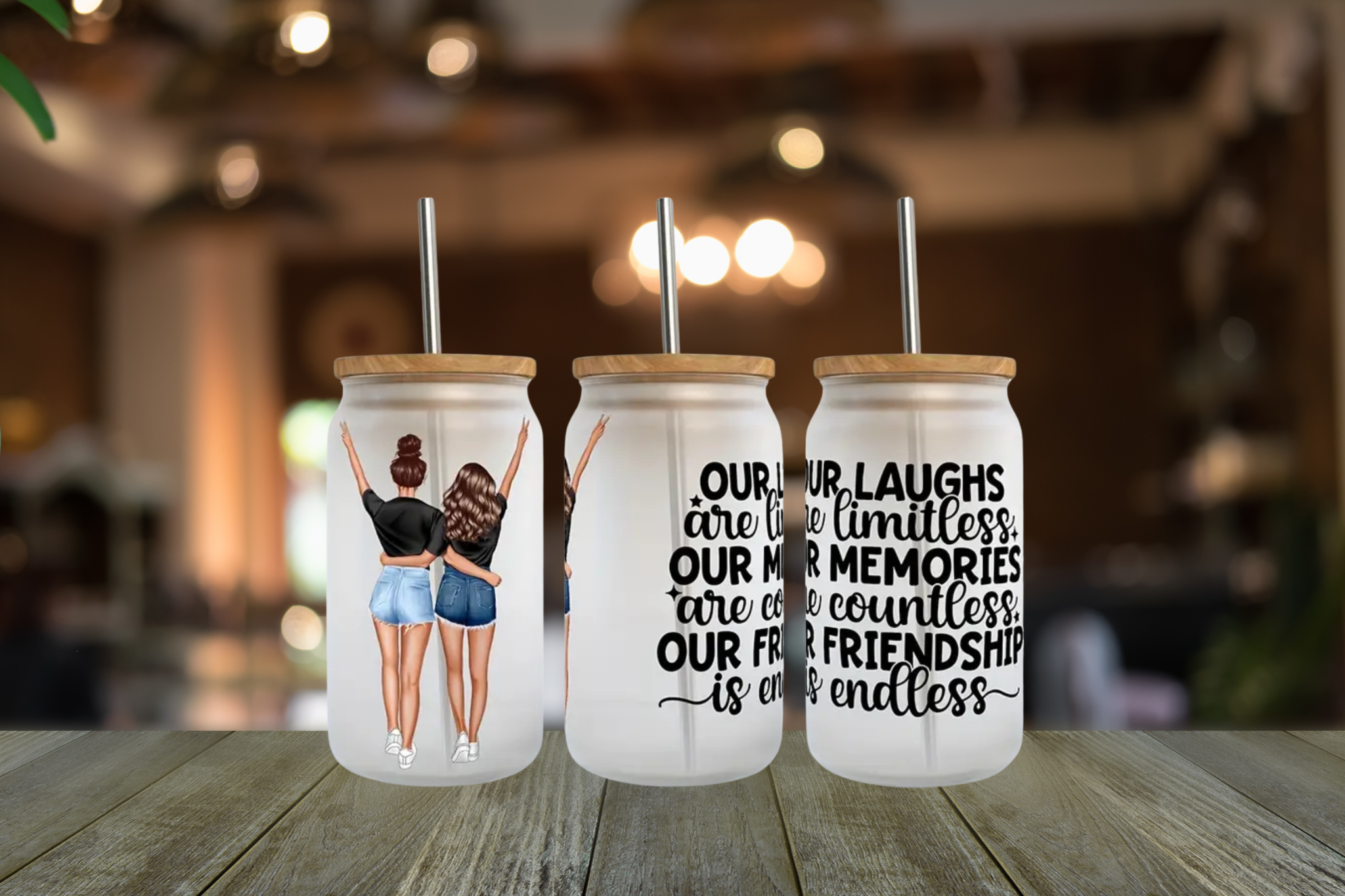 FRIENDSHIP MEMORIES GLASS LIBBEY CAN