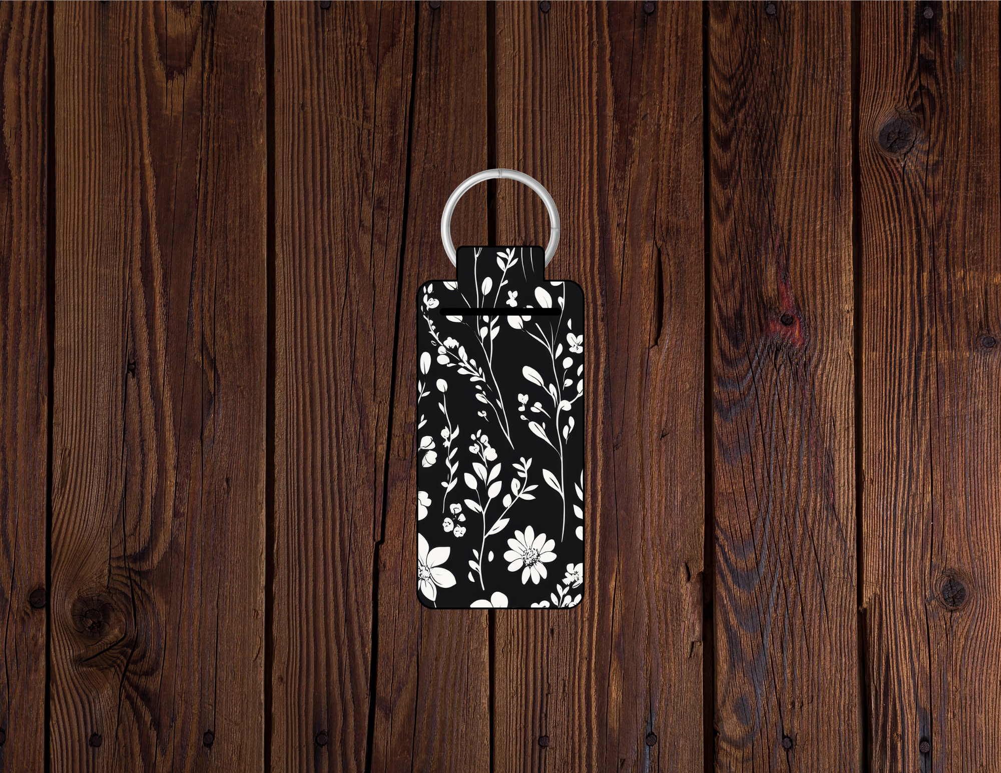 BLACK AND WHITE FLORAL LIP BALM / LIPSTICK HOLDER