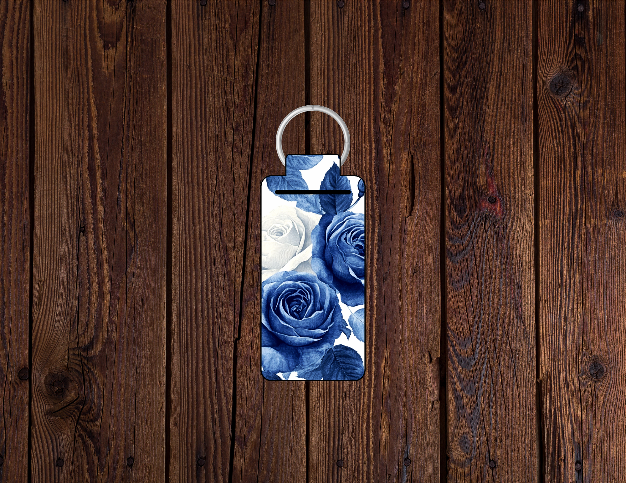 NAVY AND WHITE ROSE LIP BALM / LIPSTICK HOLDER