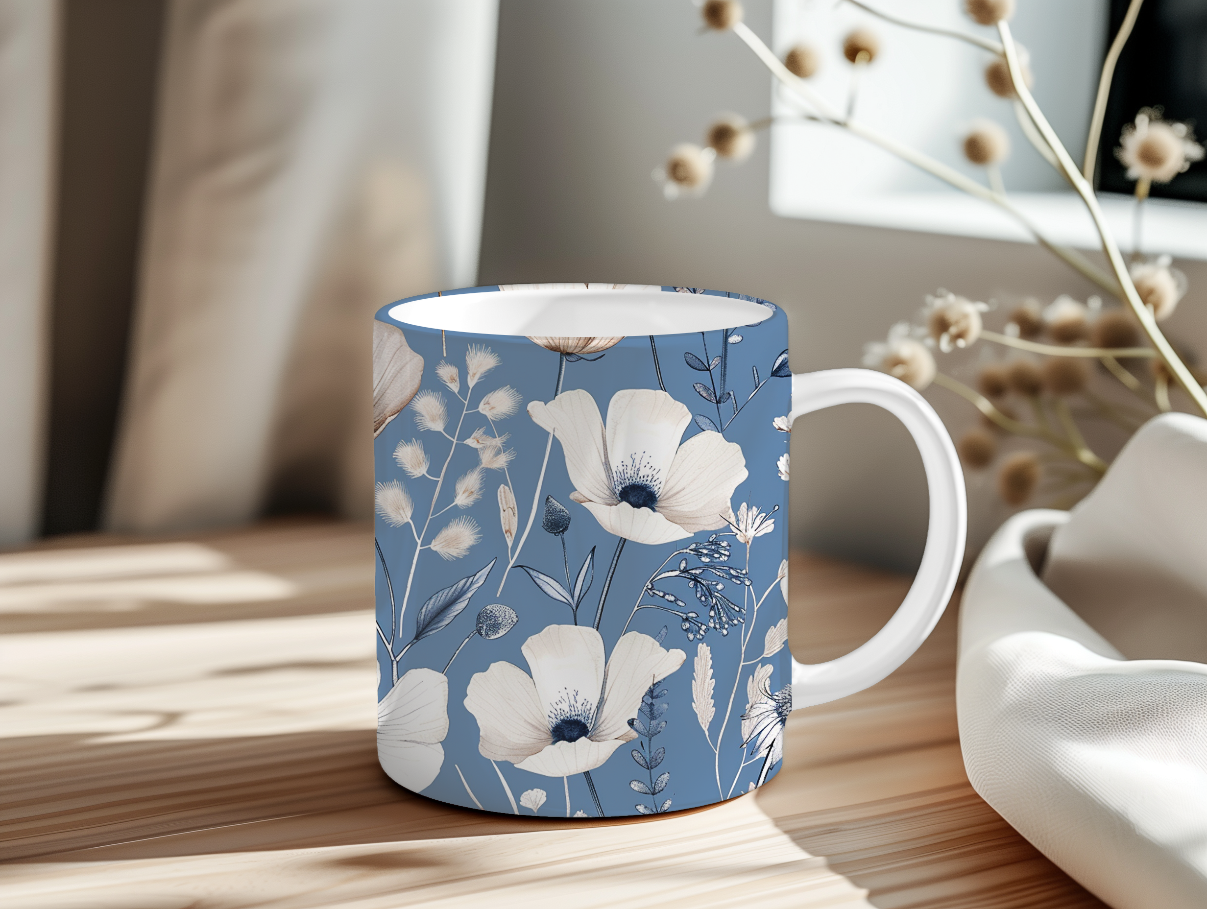 WHITE POPPY MUG