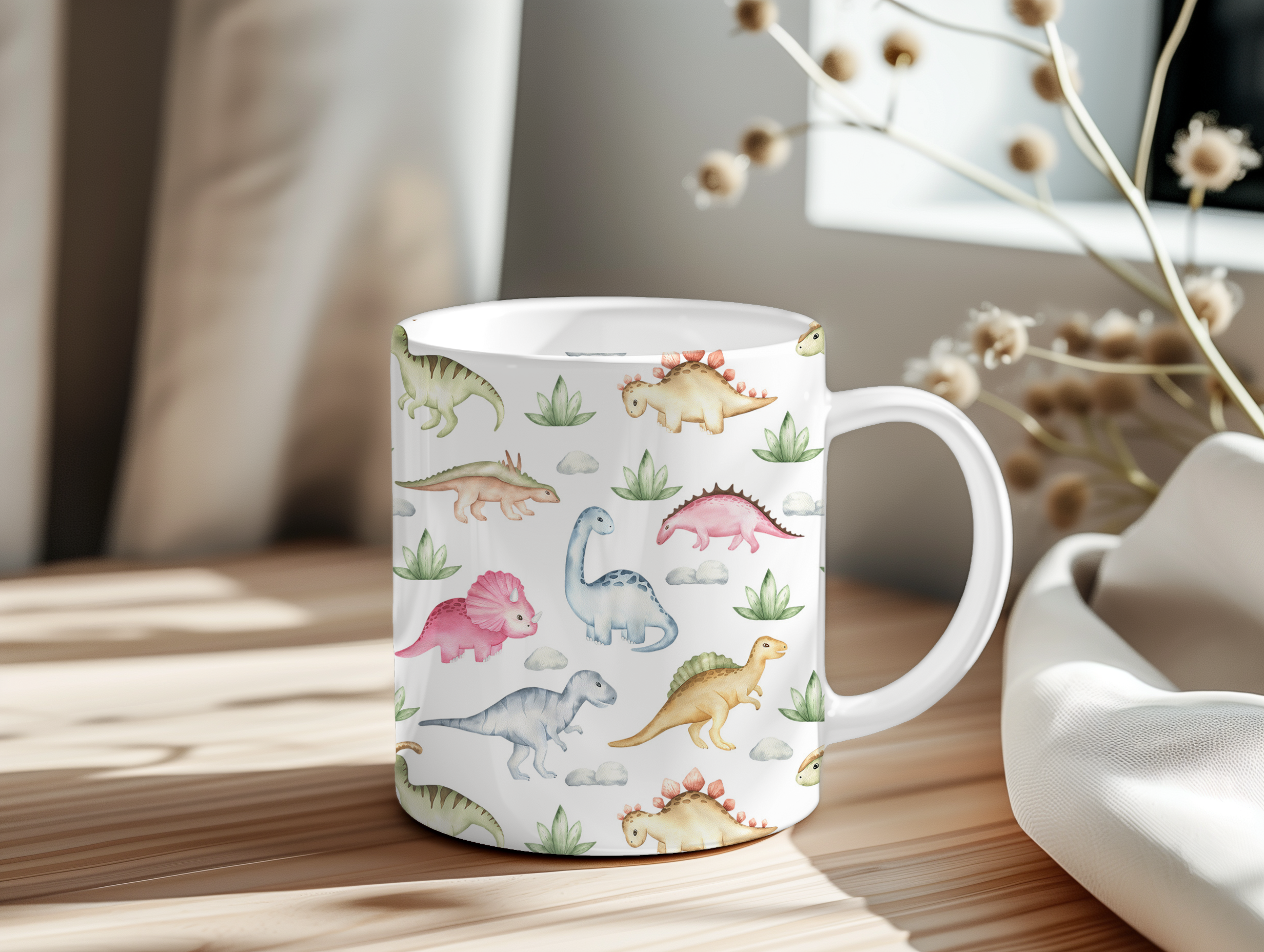 COLOURFUL DINO MUG