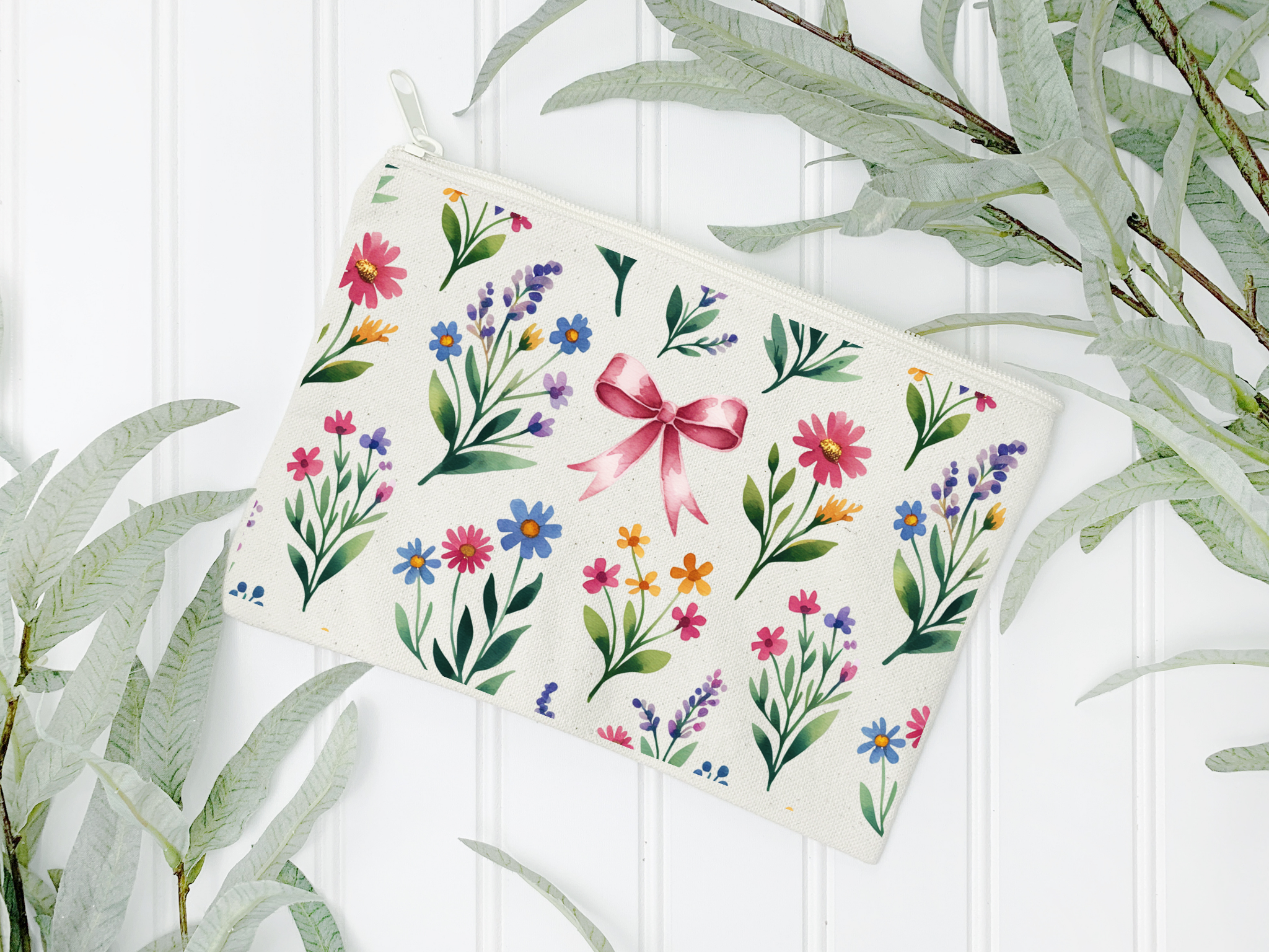 BOW-TIFUL FLOWERS CANVAS MULTIPURPOSE BAG