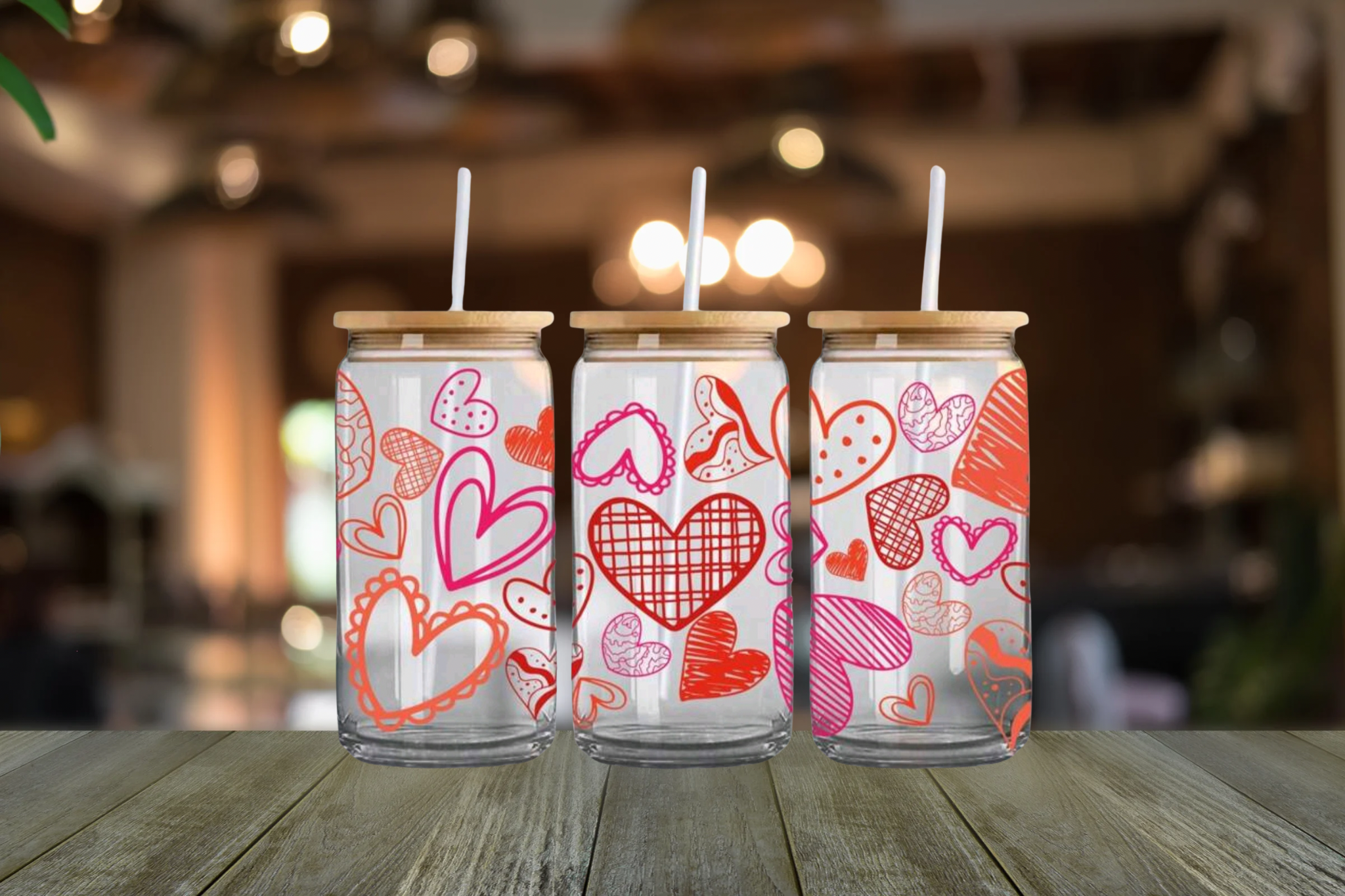 ALL HEARTS GLASS LIBBEY CAN